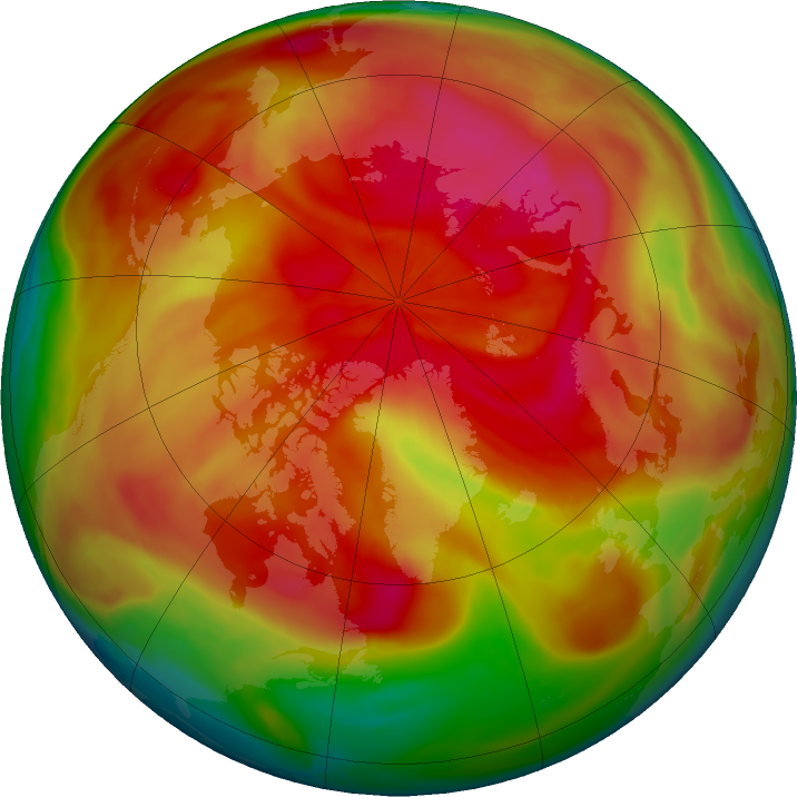 Arctic ozone map for 25 March 2024